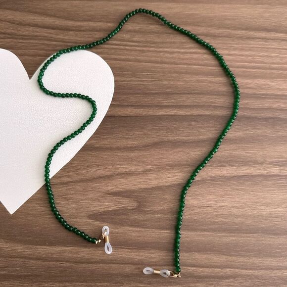 Green Beaded Sunglasses Chain Q8 - Picture 4 of 7